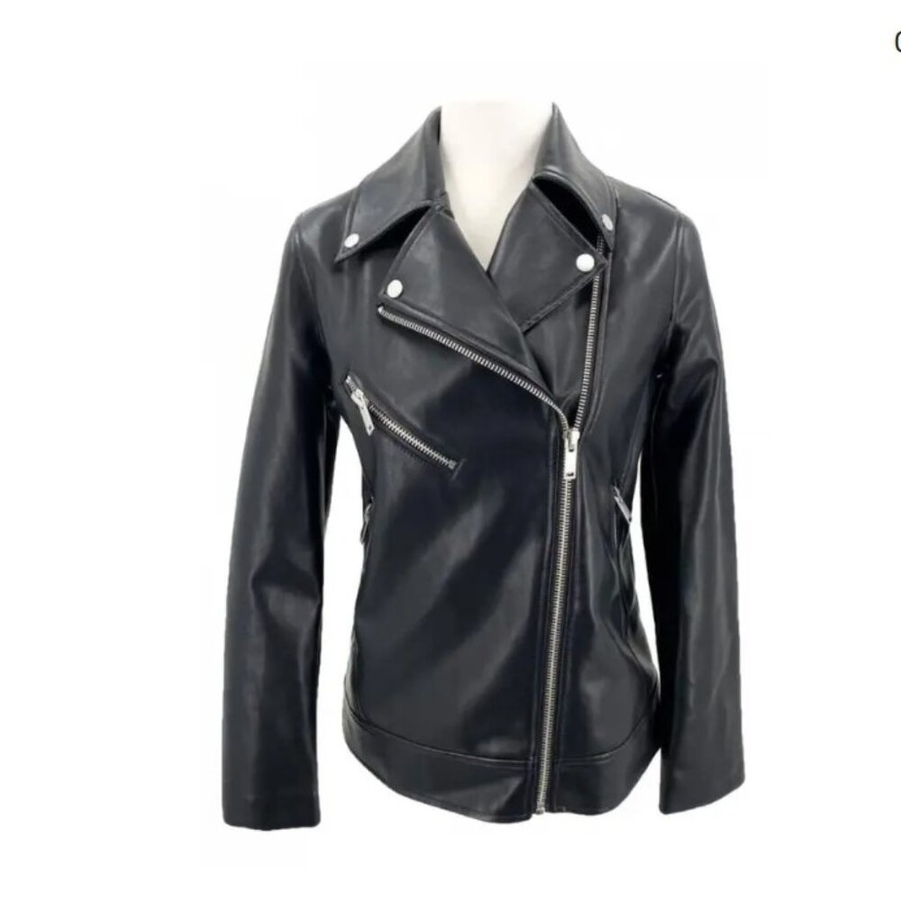Anthropologie Avec Les Filles Vegan Leather Jacket, size Large, EUC!